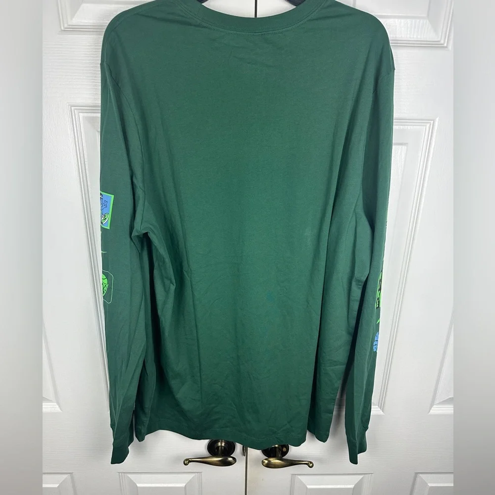 Nike Men’s XL Long Sleeve Green Cotton Basketball Shirt New with Tags DJ1584-333